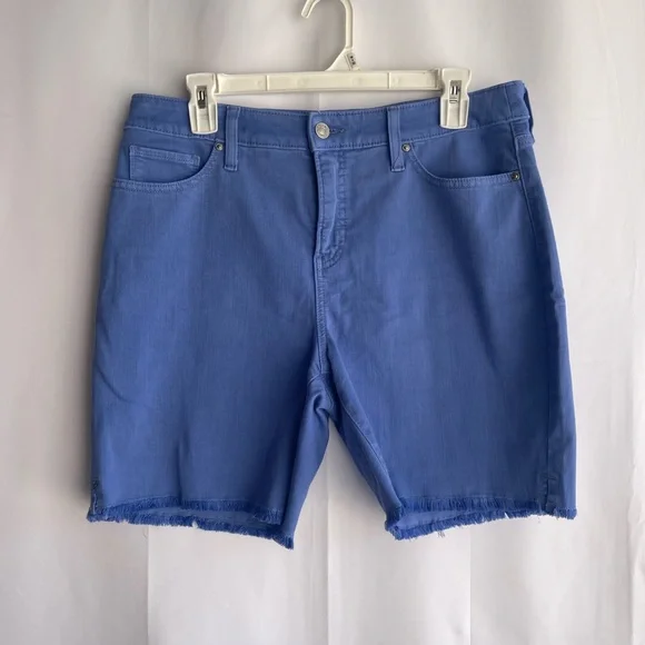 Chico's Light Blue Frayed Jean Shorts - Picture 2 of 6